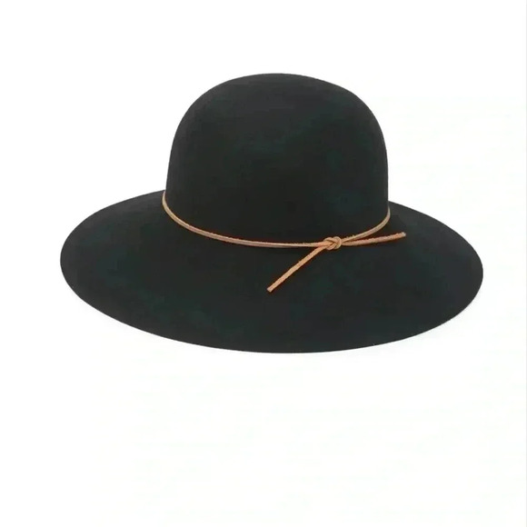 Phenix Round Crown Floppy Wool & Leather Hat - Picture 1 of 5